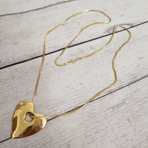 Gold Heart Pendant Necklace - Women Jewelry